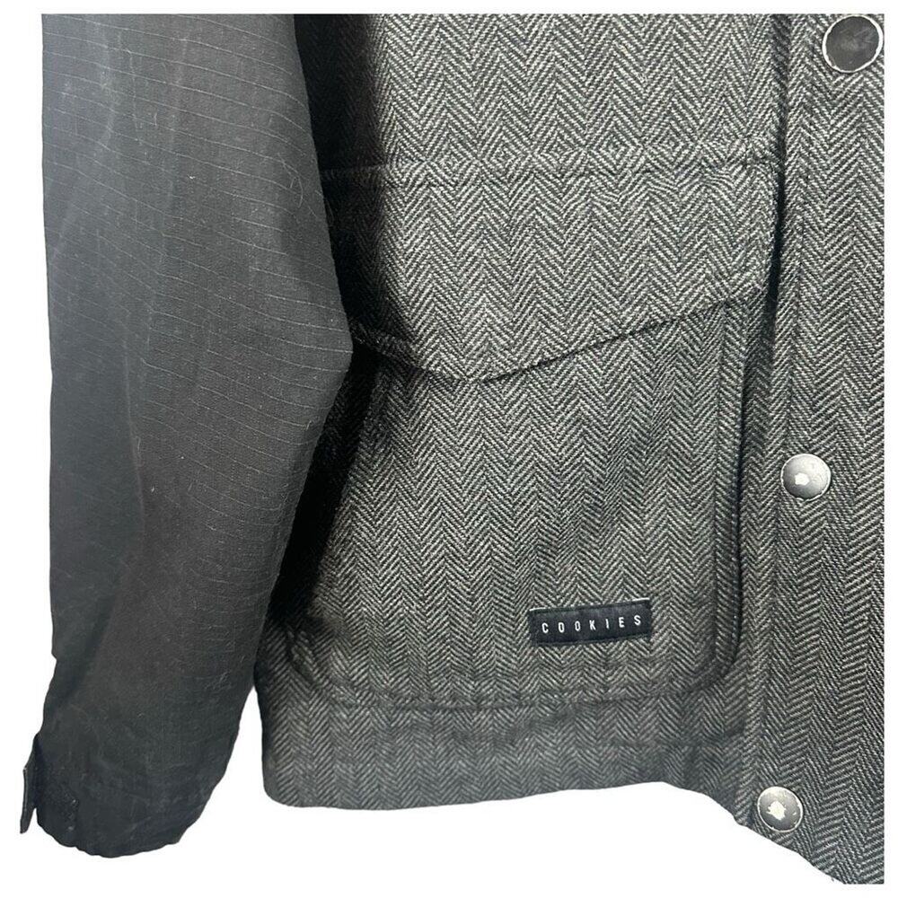 Cookies Designer Streetwear Wool Full Zip Coat Men’s S - Urban Preppy Luxury Y2K - Picture 7 of 16